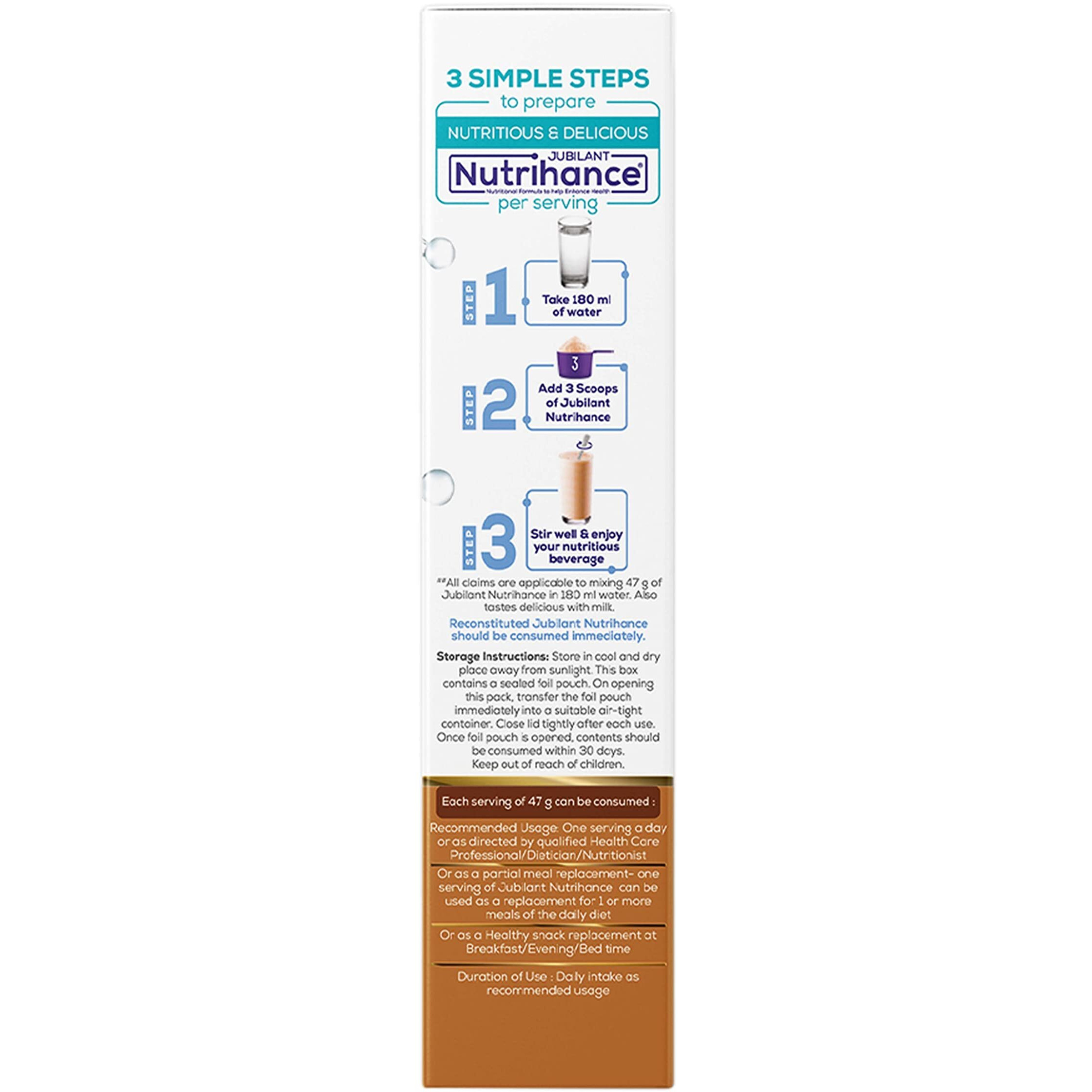 JUBILANT Nutrihance Nutritional Drink In Chocolate Flavour Powder, 50 Vital Nutrients | Promotes Heart Health, Immunity Building, Weight Management, Energy Booster (200 Gm)