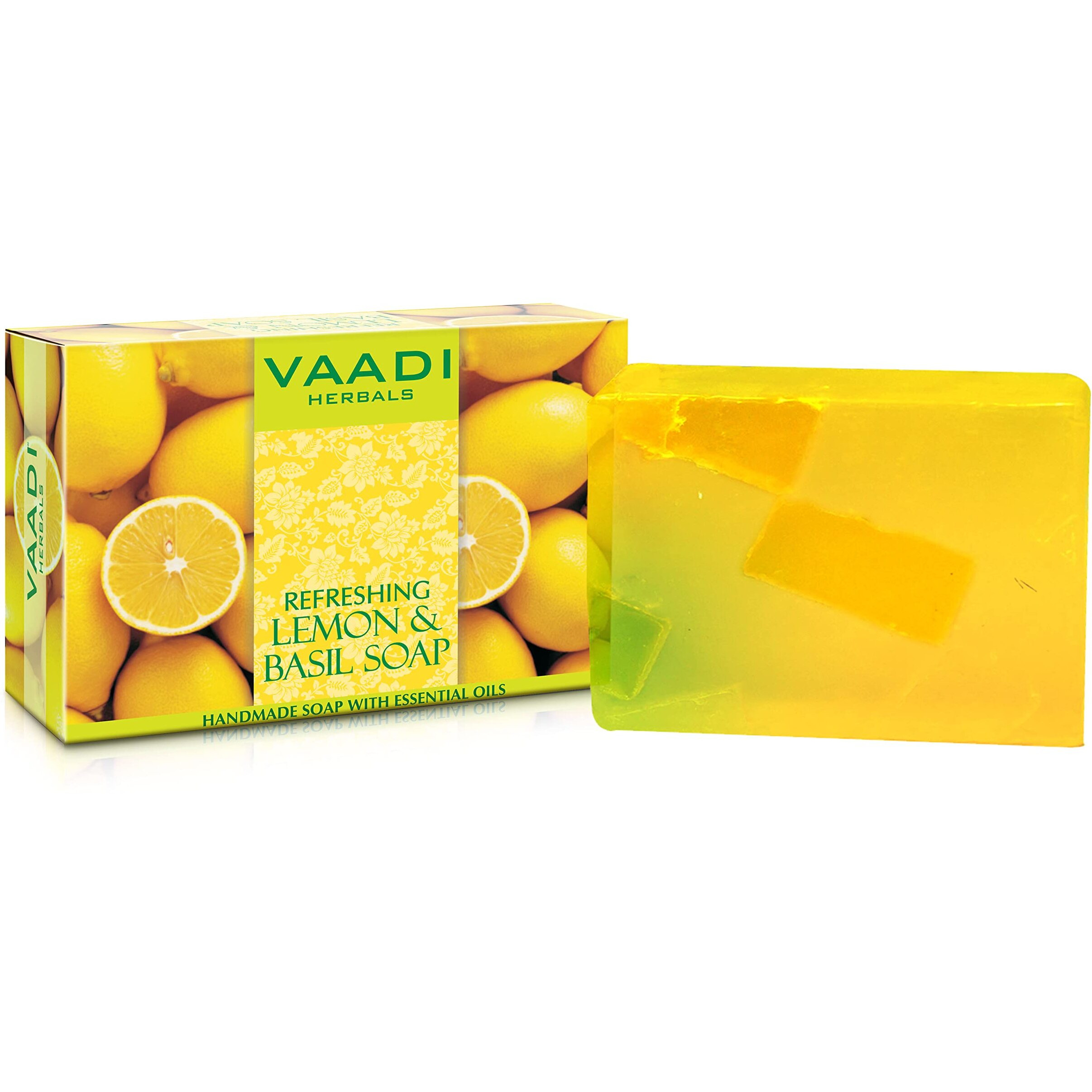 Vaadi Herbals Refreshing Lemon and Basil Soap, 75g