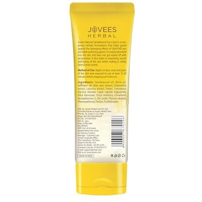 Jovees Sandalwood Sun Cover Natural Protection SPF 30 (50gm)