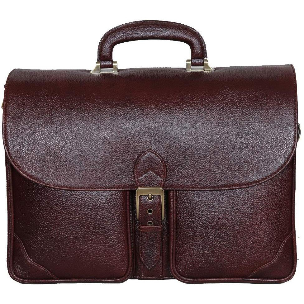 HYATT Leather Accessories 16.5 Inch Laptop Briefcase for Men (Colour Brown)