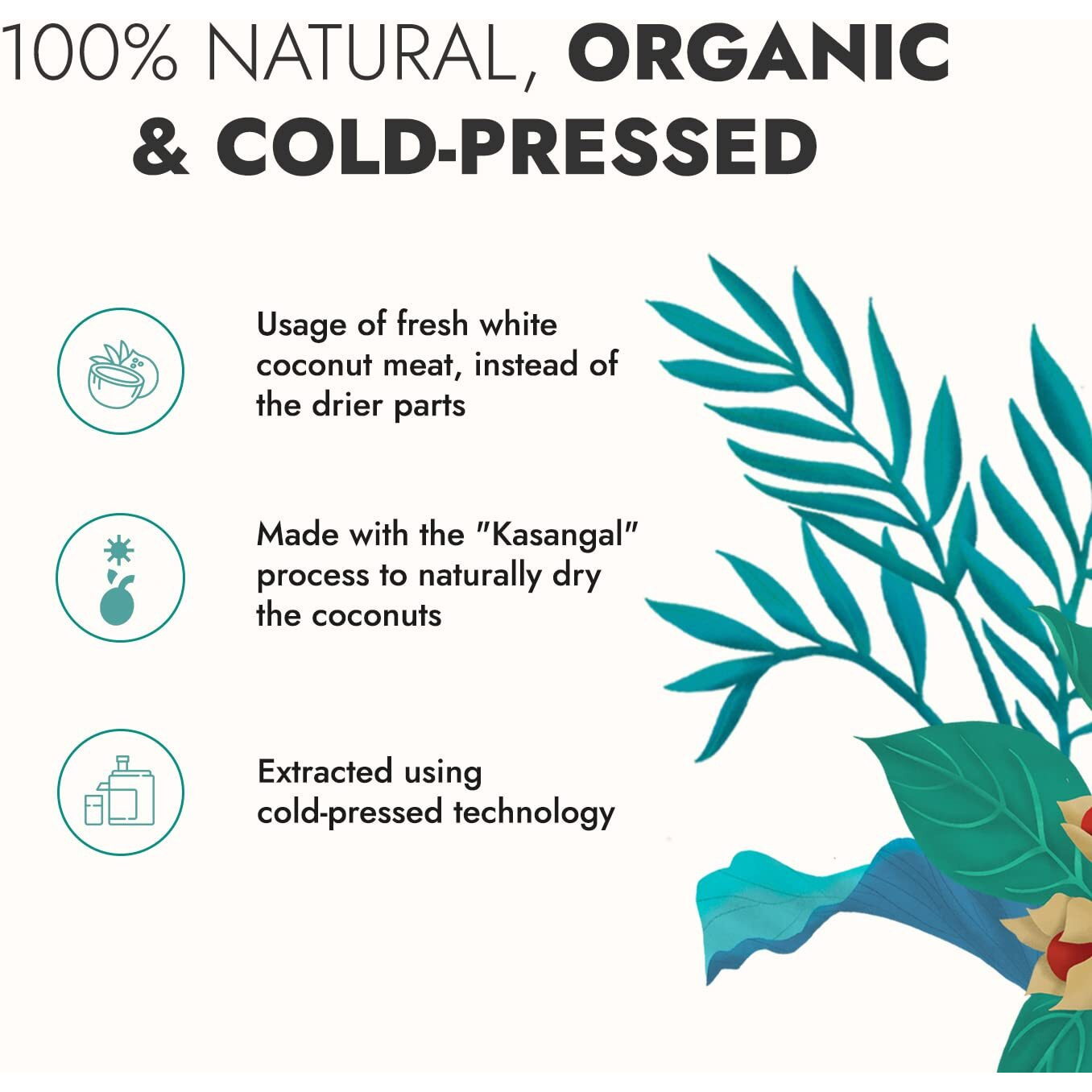 Kapiva Virgin Cold-Pressed Coconut Oil | 100% Pure, Organic & Edible | For Cooking, Skin & Hair Health, Oil Pulling (500ml)