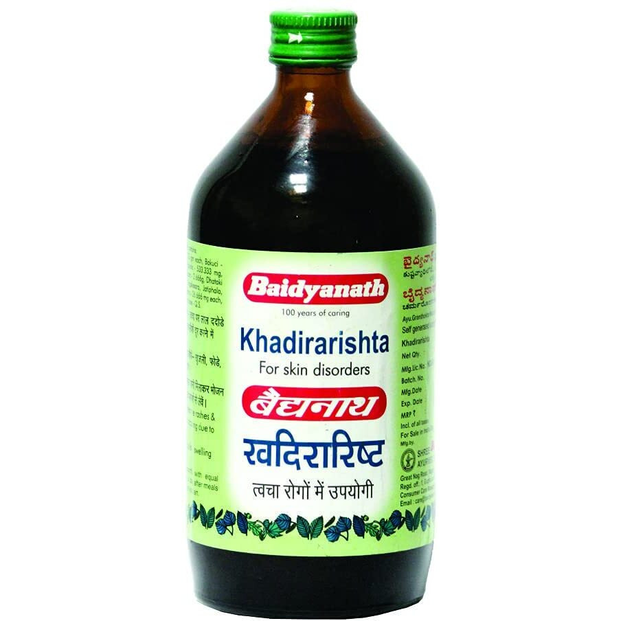 Baidyanath Khadirarishta | Ayurvedic Syrup for Skin Disorders | Blood Purifier, 450 ml
