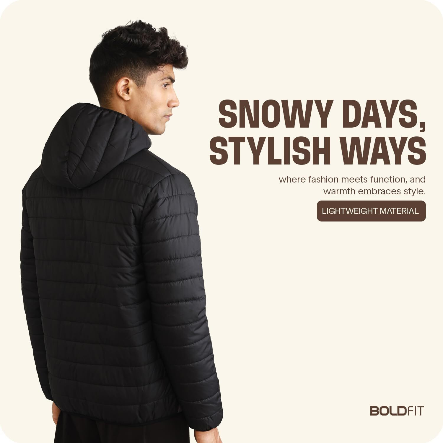 Boldfit Mens Padded Jacket (BomberJacketL-502_Black Charcoal