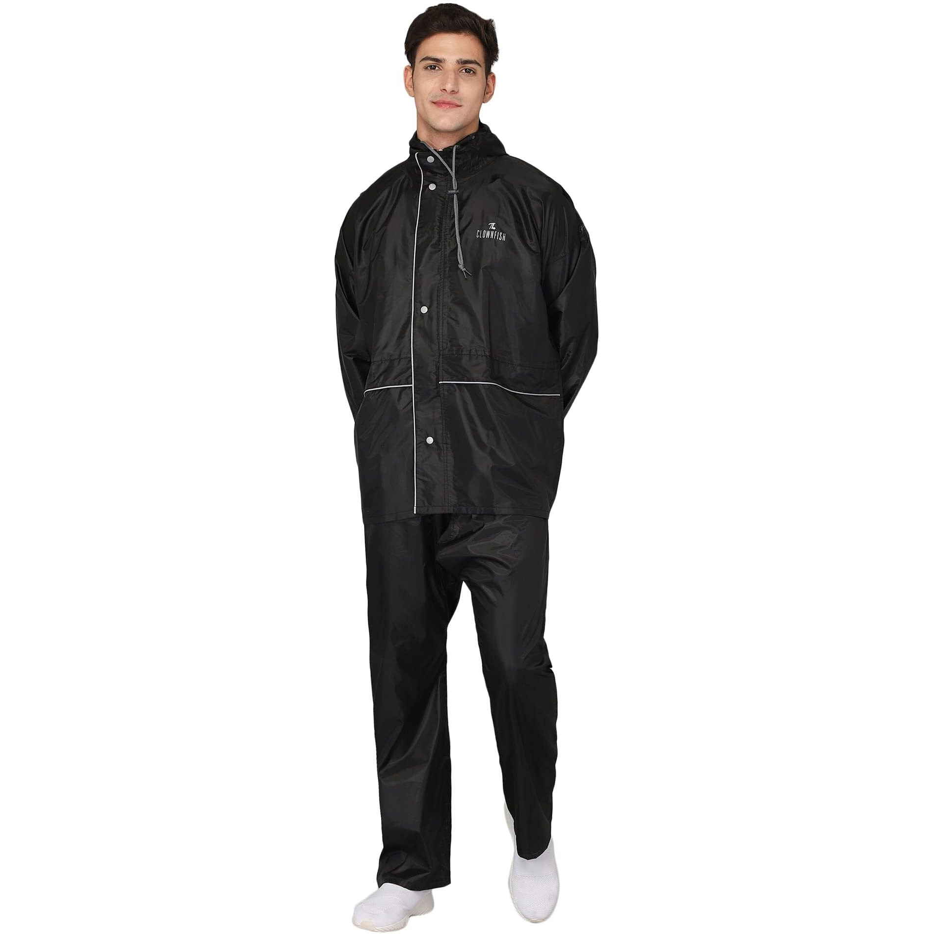 THE CLOWNFISH Mens A-Line Coat Jacket Charles Black 2XL