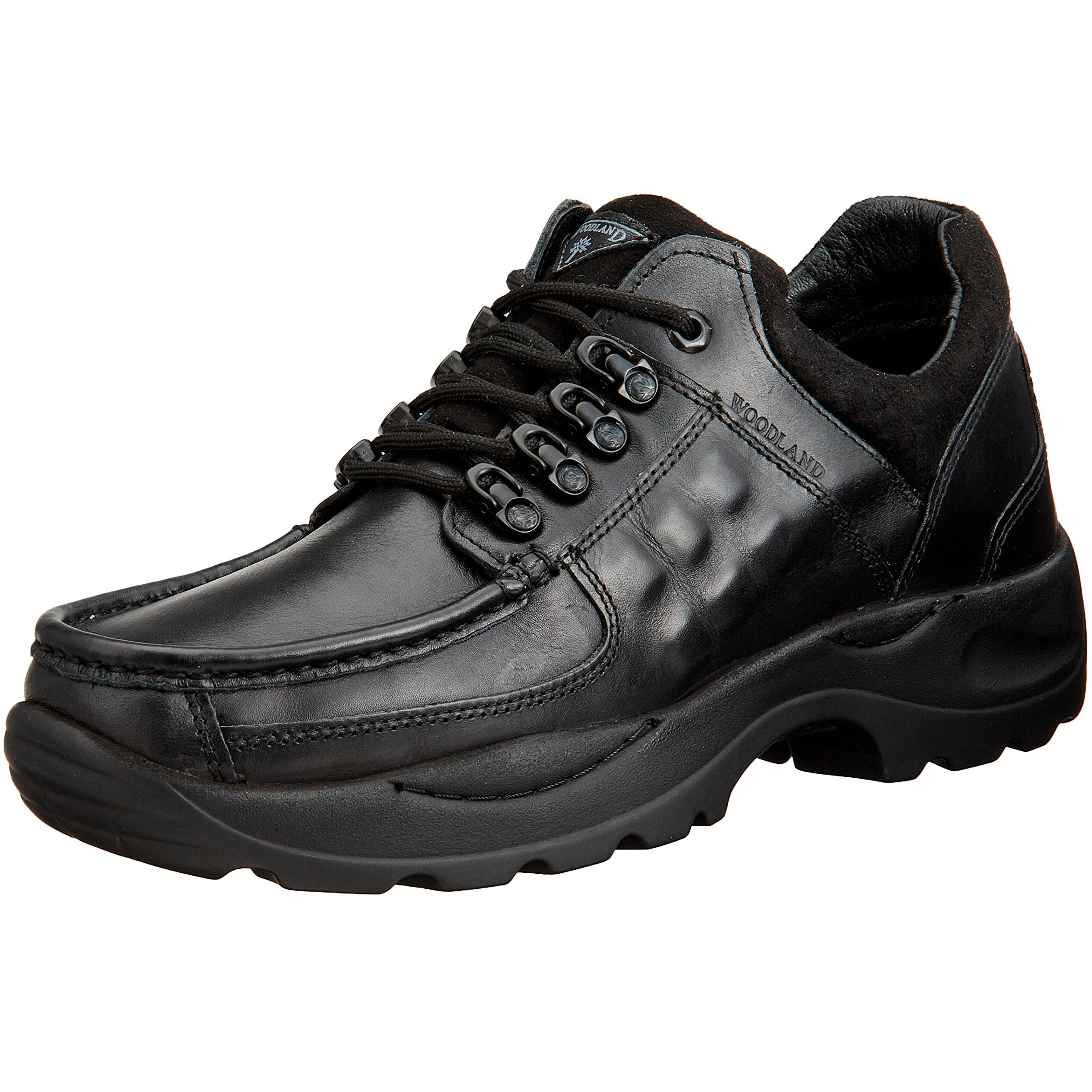 Woodland Mens Black Leather Casual Shoes-9 UK/India (43 EU) -(GC 0863110Y15)