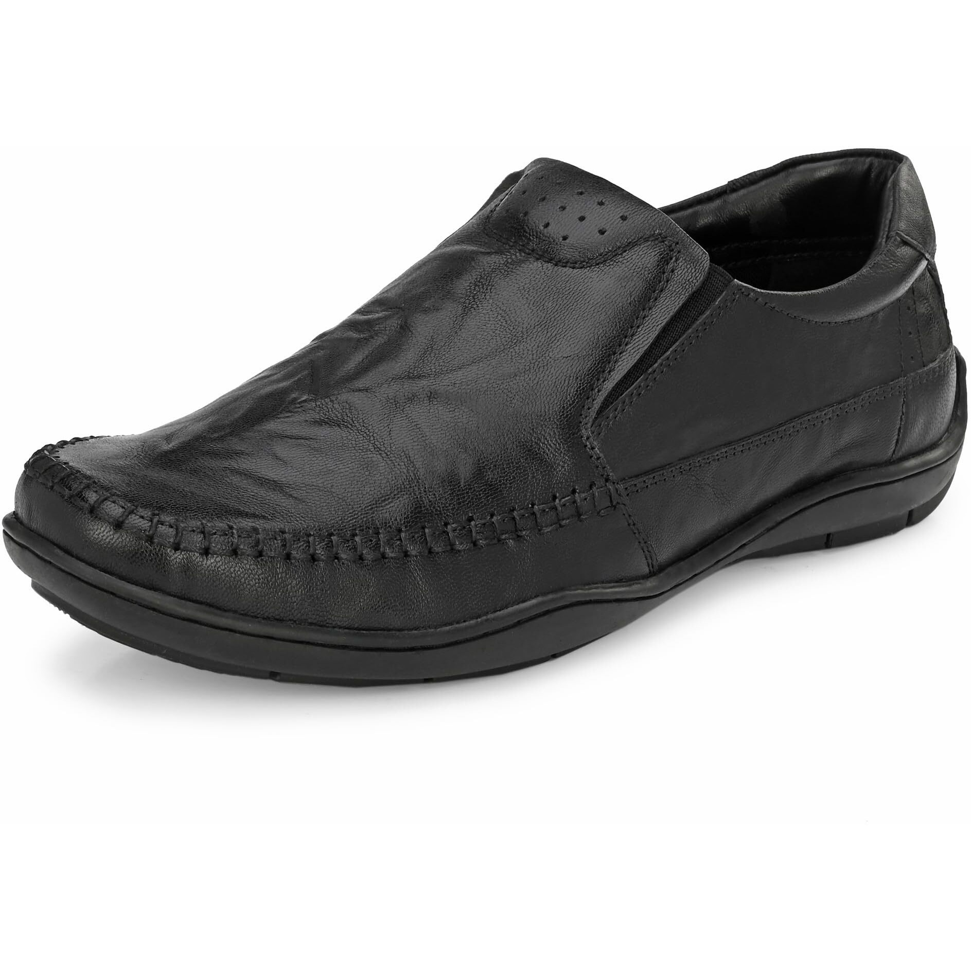 Blue Leather Mens 3937 Black Formal Shoes_10 UK (3937-1)