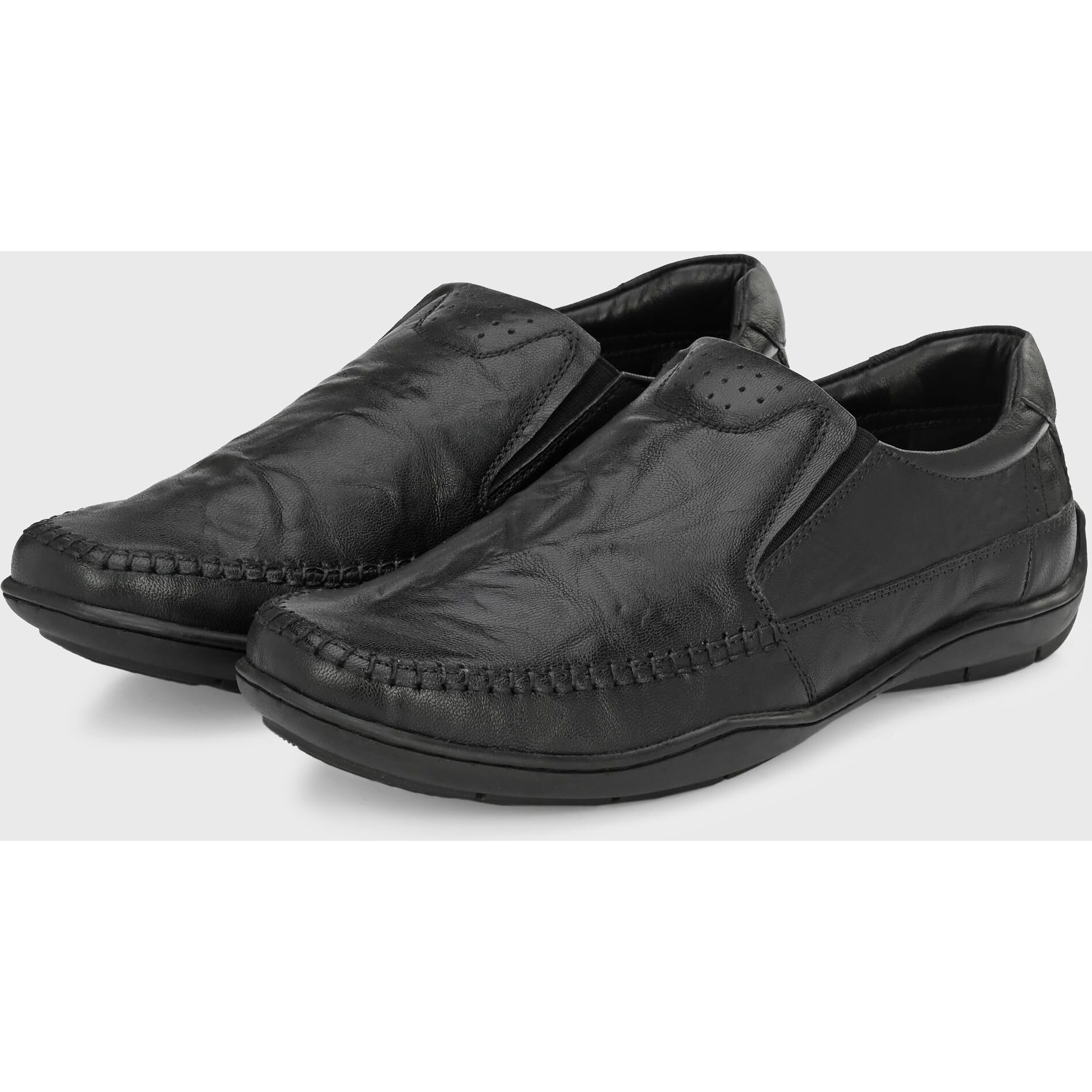 Blue Leather Mens 3937 Black Formal Shoes_10 UK (3937-1)
