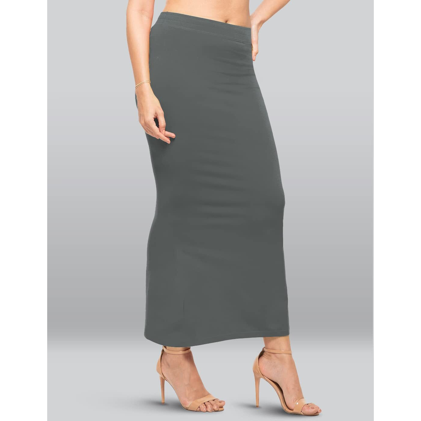 Lyra Lycra Saree Shapewear Petticoat for Womens Sarees Smoke Grey
