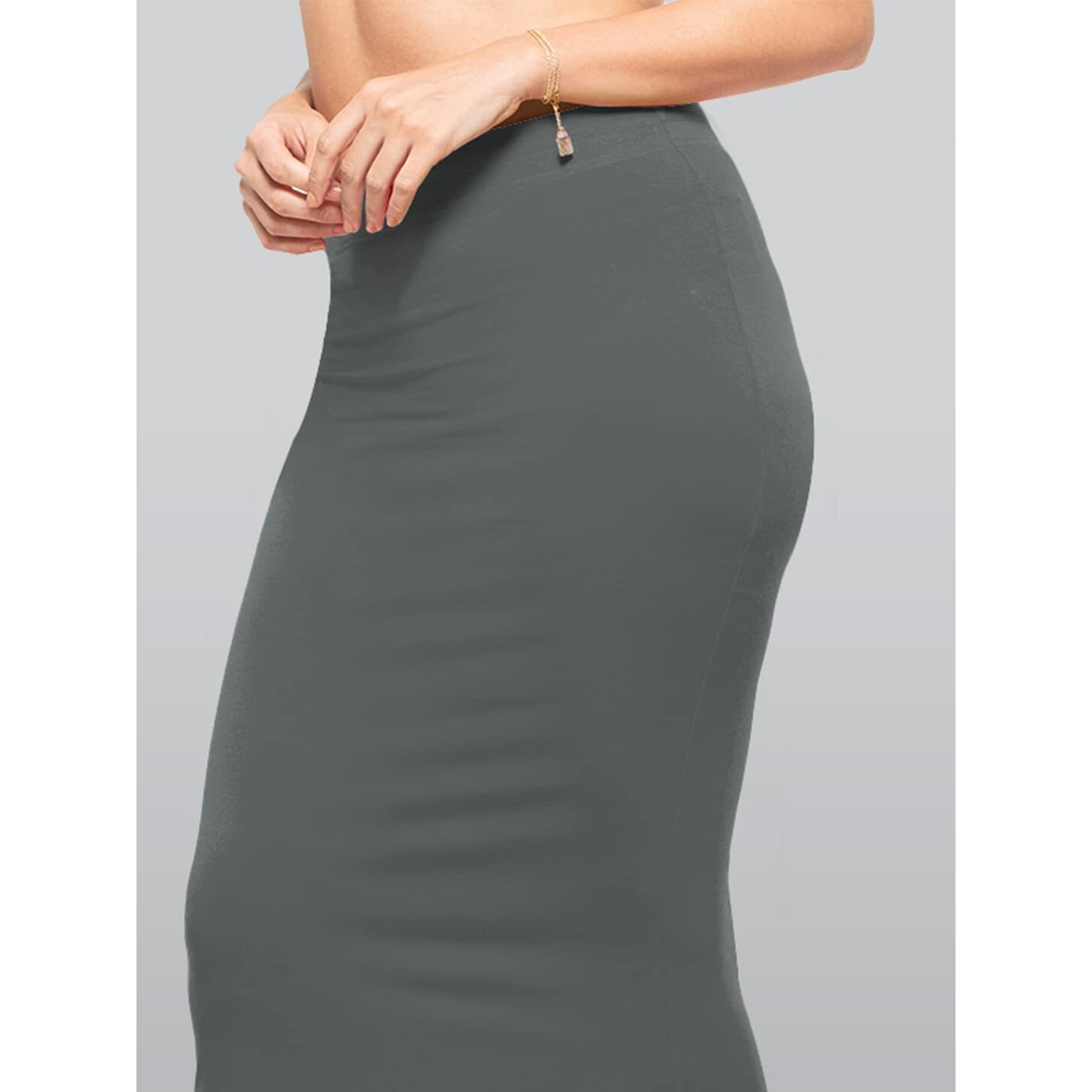 Lyra Lycra Saree Shapewear Petticoat for Womens Sarees Smoke Grey