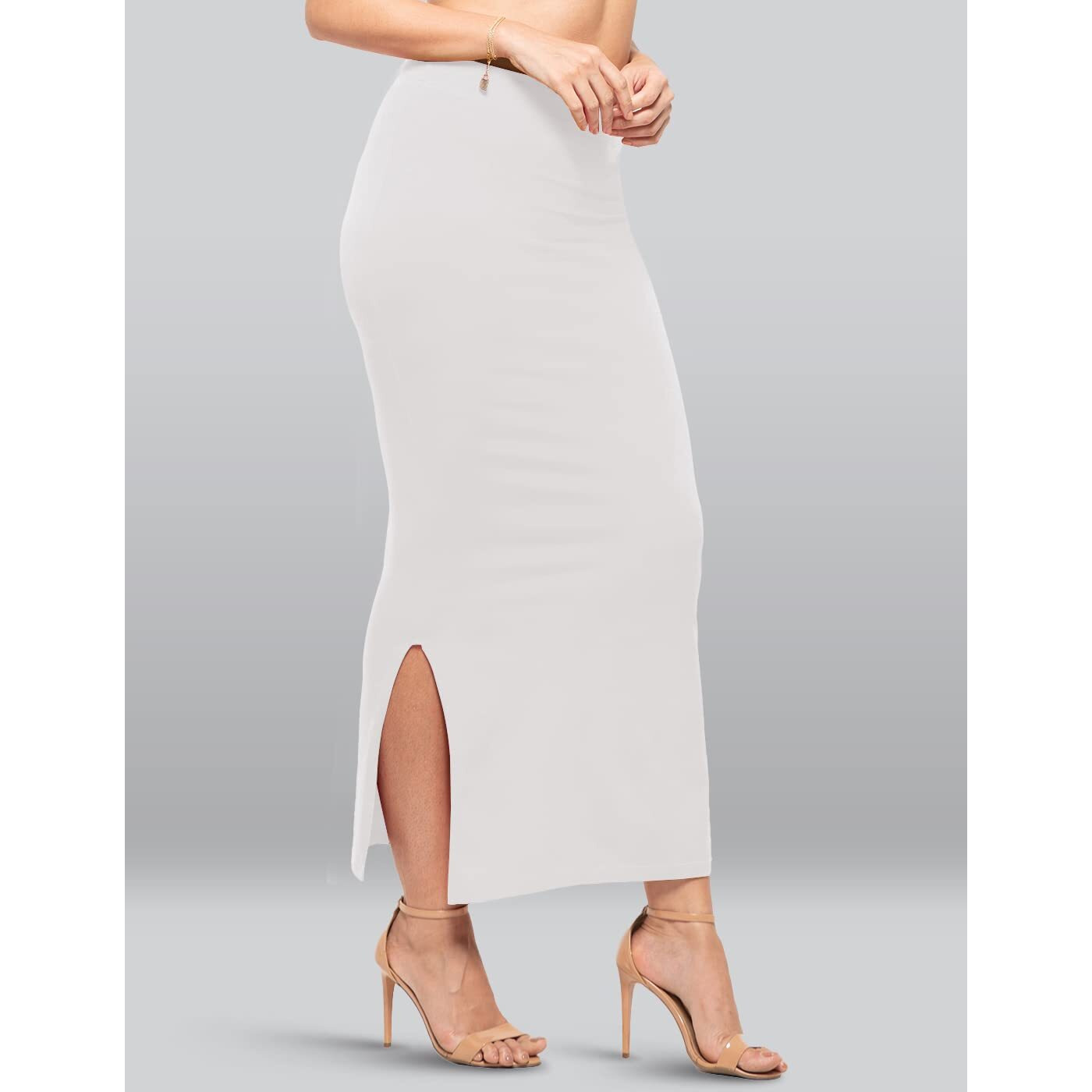 Lyra Lycra Saree Shapewear Petticoat for Womens Sarees White