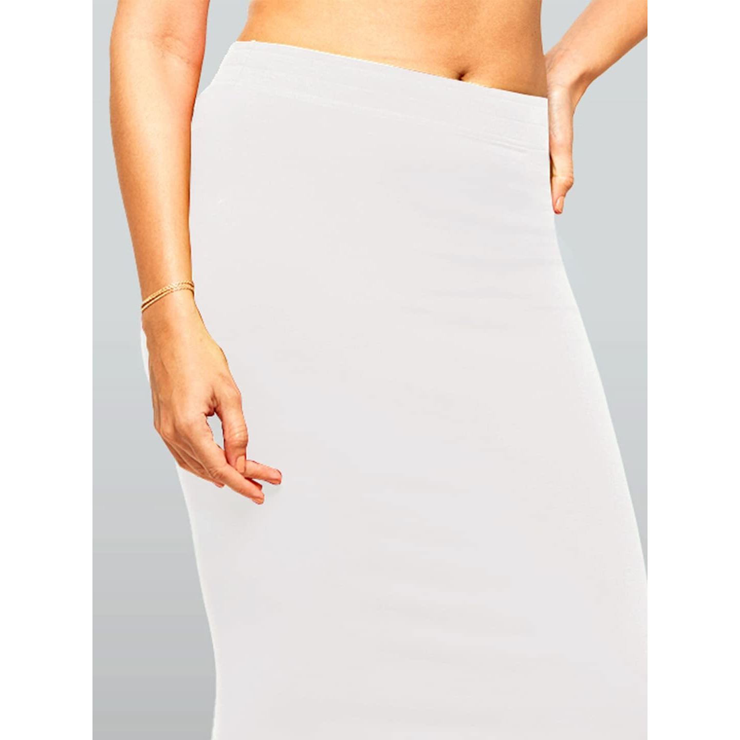 Lyra Lycra Saree Shapewear Petticoat for Womens Sarees White