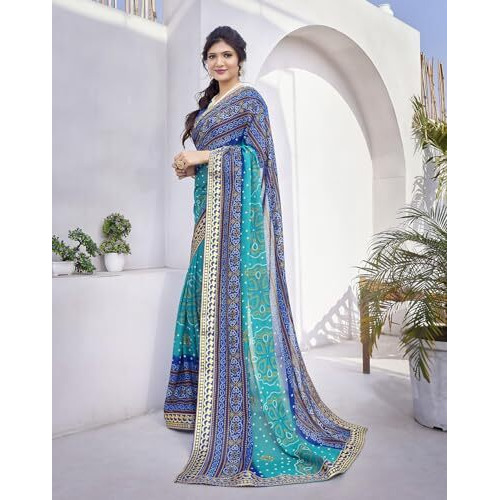 Yashika Woven Georgette Womens Saree (AZ-YS-P1-HARMAN-SHEFALI-YASTIKA-Parent_Blue)