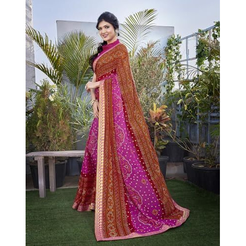 Yashika Woven Georgette Womens Saree (AZ-YS-P1-HARMAN-SHEFALI-YASTIKA-Parent_Pink 02)