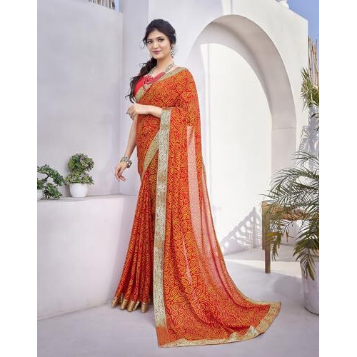 Yashika Woven Georgette Womens Saree (AZ-YS-P1-HARMAN-SHEFALI-YASTIKA-Parent_Red 02)