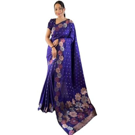 Yashika Womens Banarasi Kanjivaram Cotton Silk Jaquard Saree (AZ-YS-OG-WEAVE-Parent_VIOLET)
