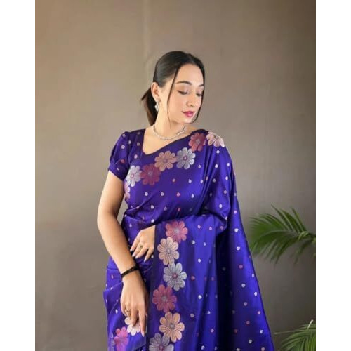 Yashika Womens Banarasi Kanjivaram Cotton Silk Jaquard Saree (AZ-YS-OG-WEAVE-Parent_VIOLET)
