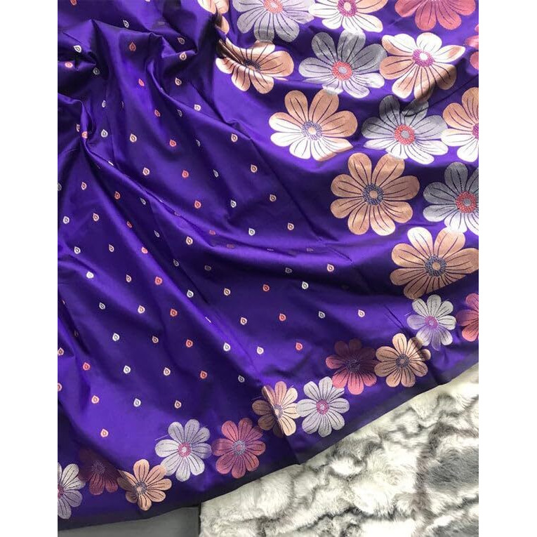 Yashika Womens Banarasi Kanjivaram Cotton Silk Jaquard Saree (AZ-YS-OG-WEAVE-Parent_VIOLET)