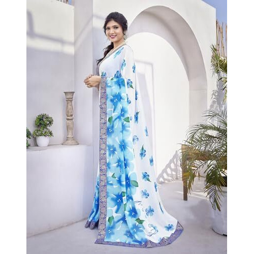 Yashika Woven Georgette Womens Saree (AZ-YS-P1-CHAYA-KIYARA-MAYA-ZUBIYA-Parent_Sky Blue)
