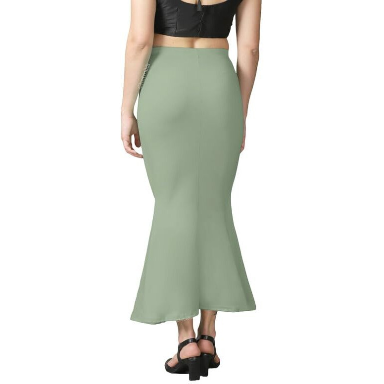 Chetmika Women Saree Shapewear Petticoat (Olive Green, XXL)