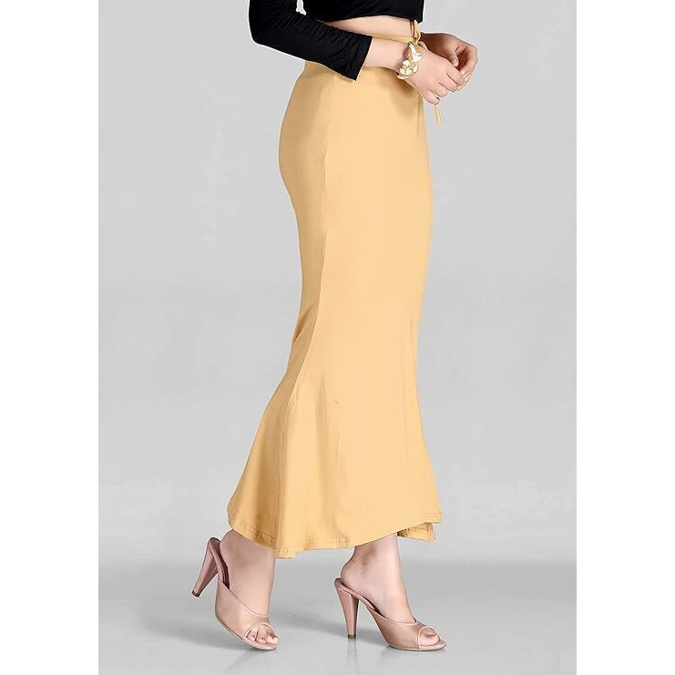 Symvi Cotton Blended Saree Shapewear for Woman (M, Beige)