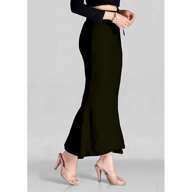 Symvi Cotton Blended Saree Shapewear for Woman (S, Black)