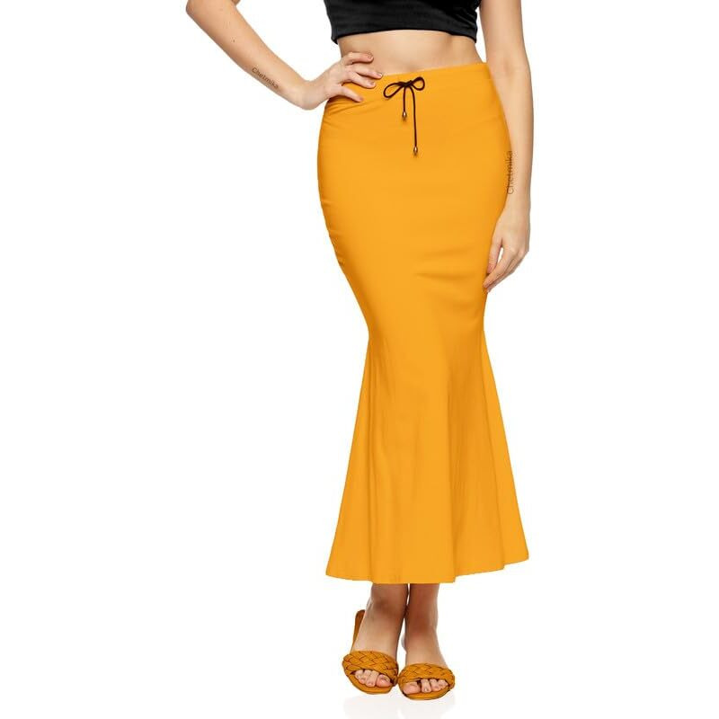 Chetmika Women Saree Shapewear Petticoat (Yellow, XXL)