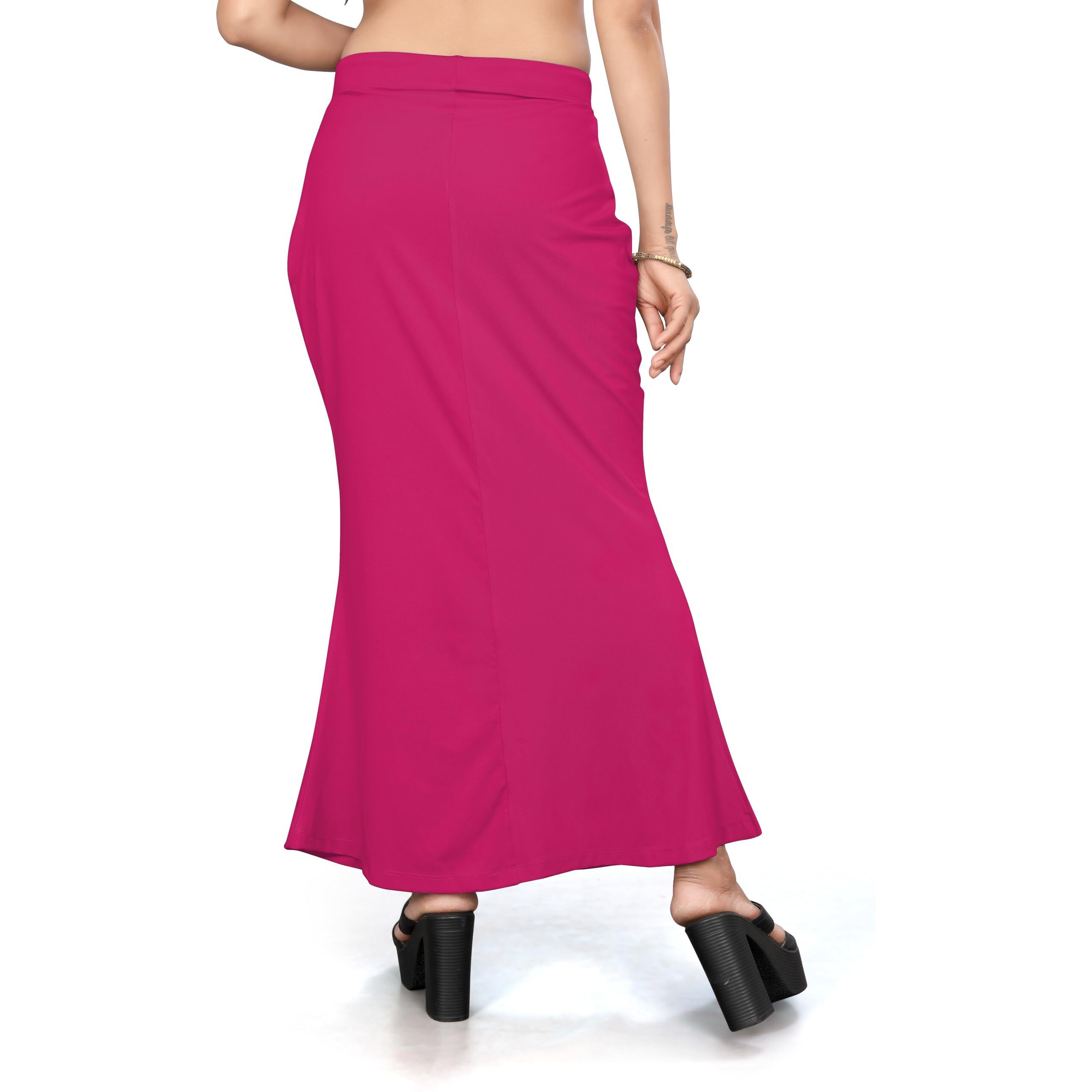 Yashika Present Lycra Saree Shapewear Petticoat for Women||Straight Fit Petticoat Saree Silhouette Shape Wear Dress for Saree|| AZ-YS-OG-Shaper Cherry-XXL