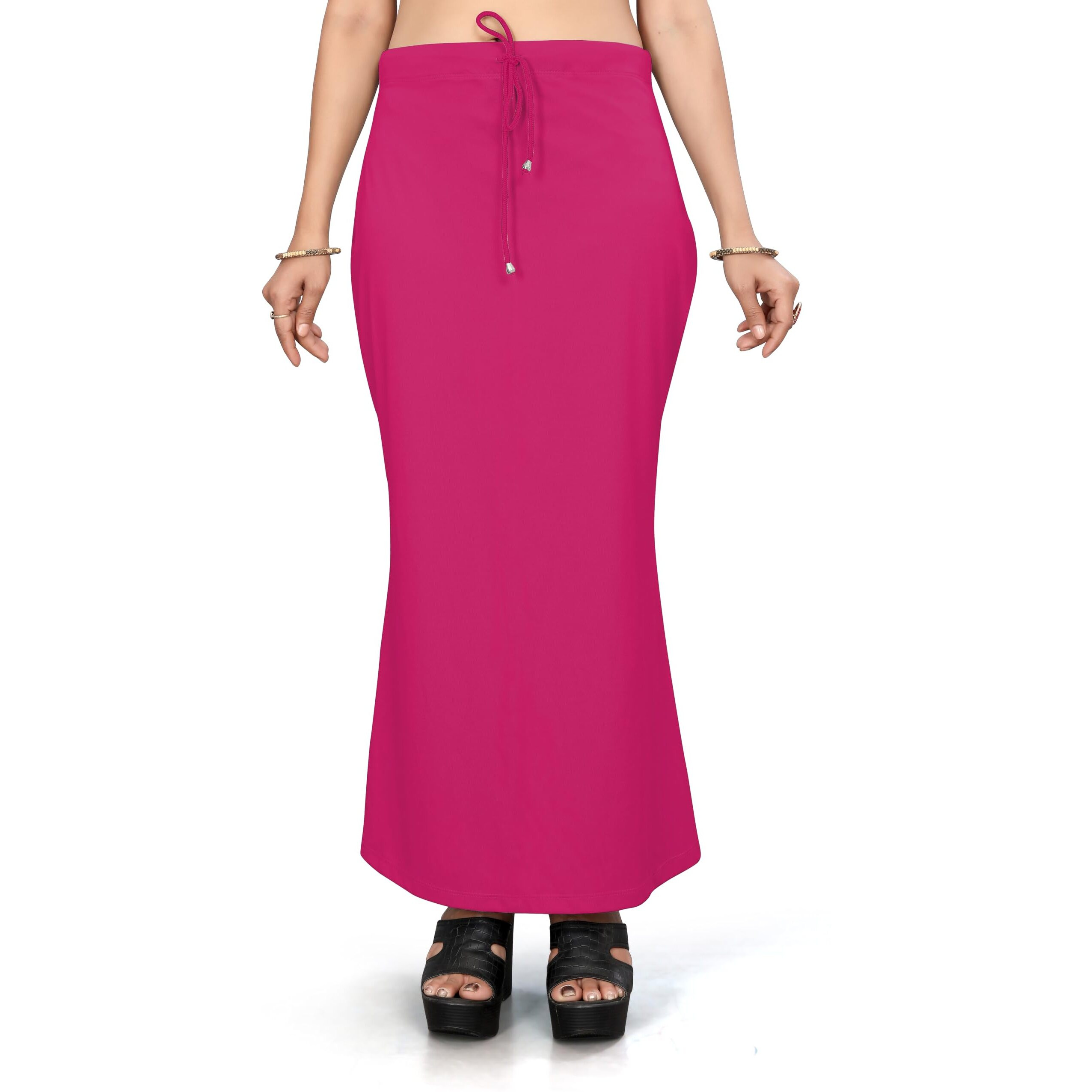 Yashika Present Lycra Saree Shapewear Petticoat for Women||Straight Fit Petticoat Saree Silhouette Shape Wear Dress for Saree|| AZ-YS-OG-Shaper Cherry-M