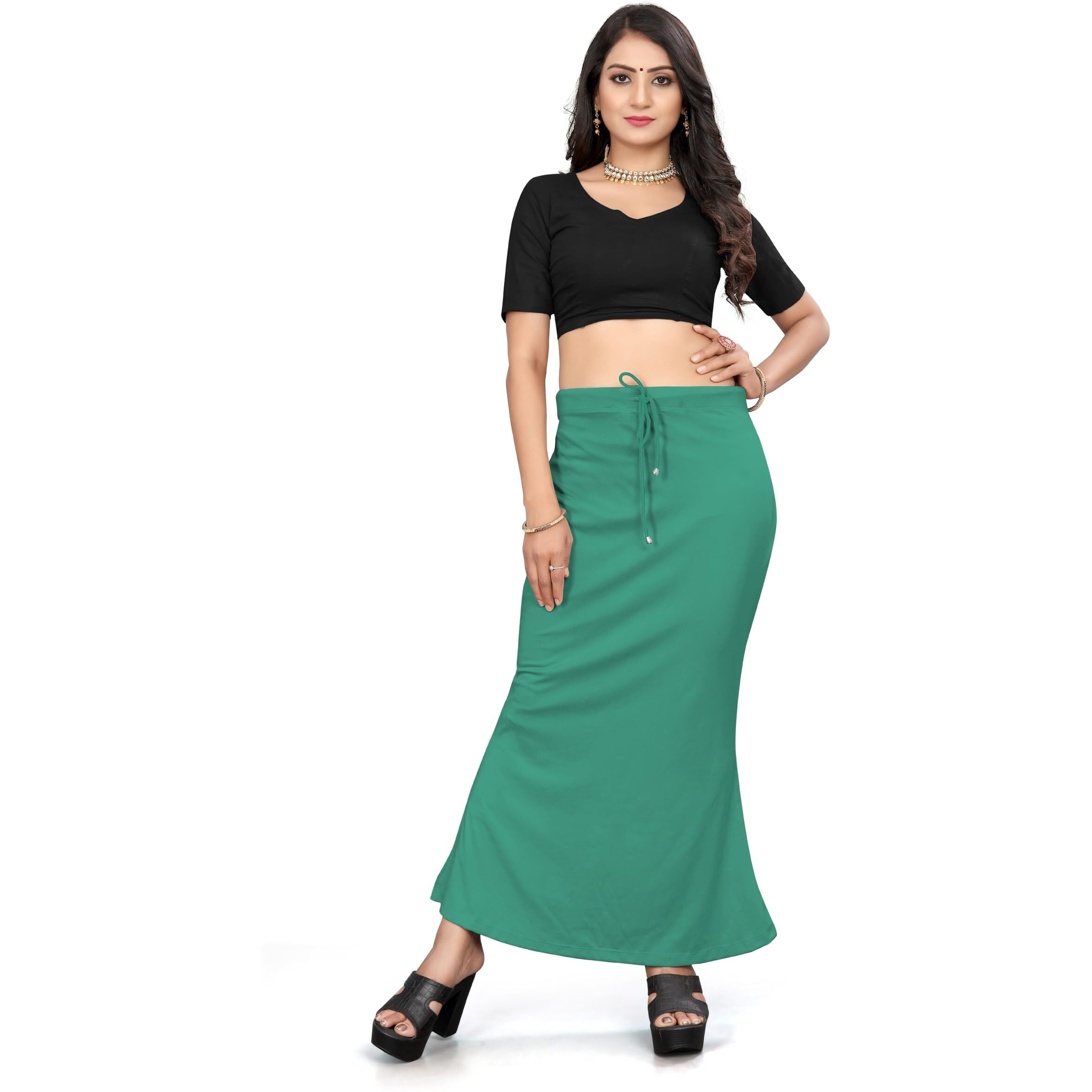 Yashika Present Lycra Saree Shapewear Petticoat for Women||Straight Fit Petticoat Saree Silhouette Shape Wear Dress for Saree|| AZ-YS-OG-Shaper RAMA-M