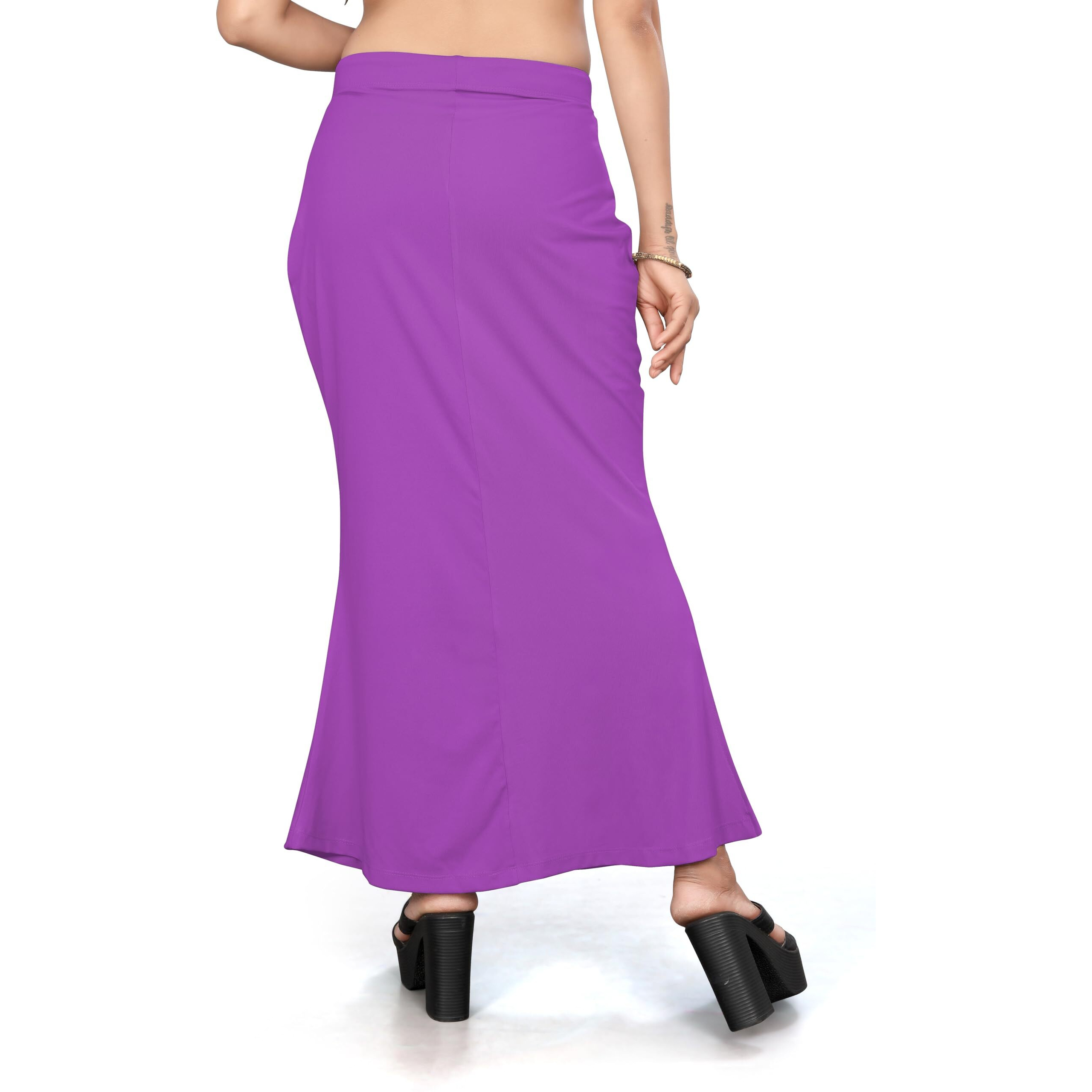 Yashika Present Lycra Saree Shapewear Petticoat for Women||Straight Fit Petticoat Saree Silhouette Shape Wear Dress for Saree|| AZ-YS-OG-Shaper Purple-M