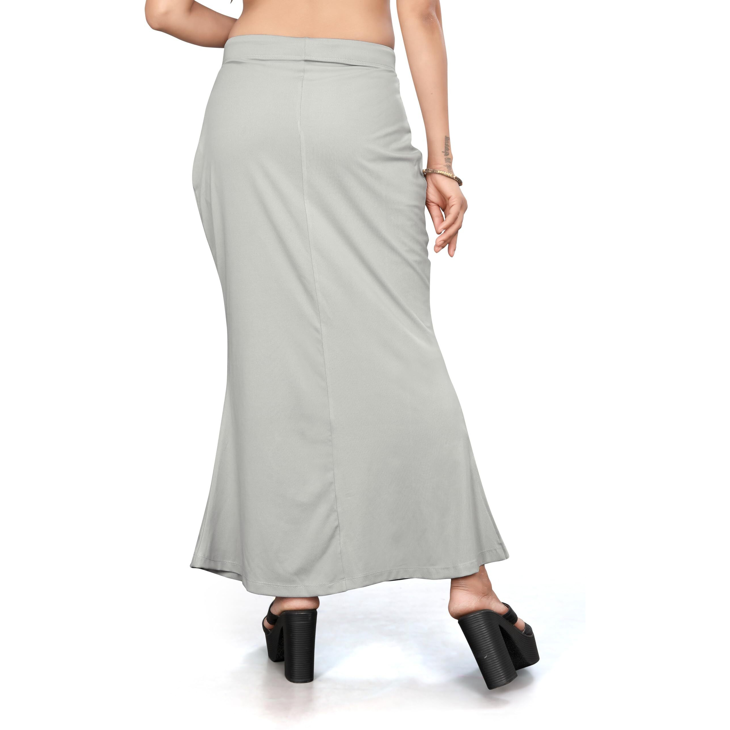 Yashika Present Lycra Saree Shapewear Petticoat for Women||Straight Fit Petticoat Saree Silhouette Shape Wear Dress for Saree|| AZ-YS-OG-Shaper Light Grey-XL