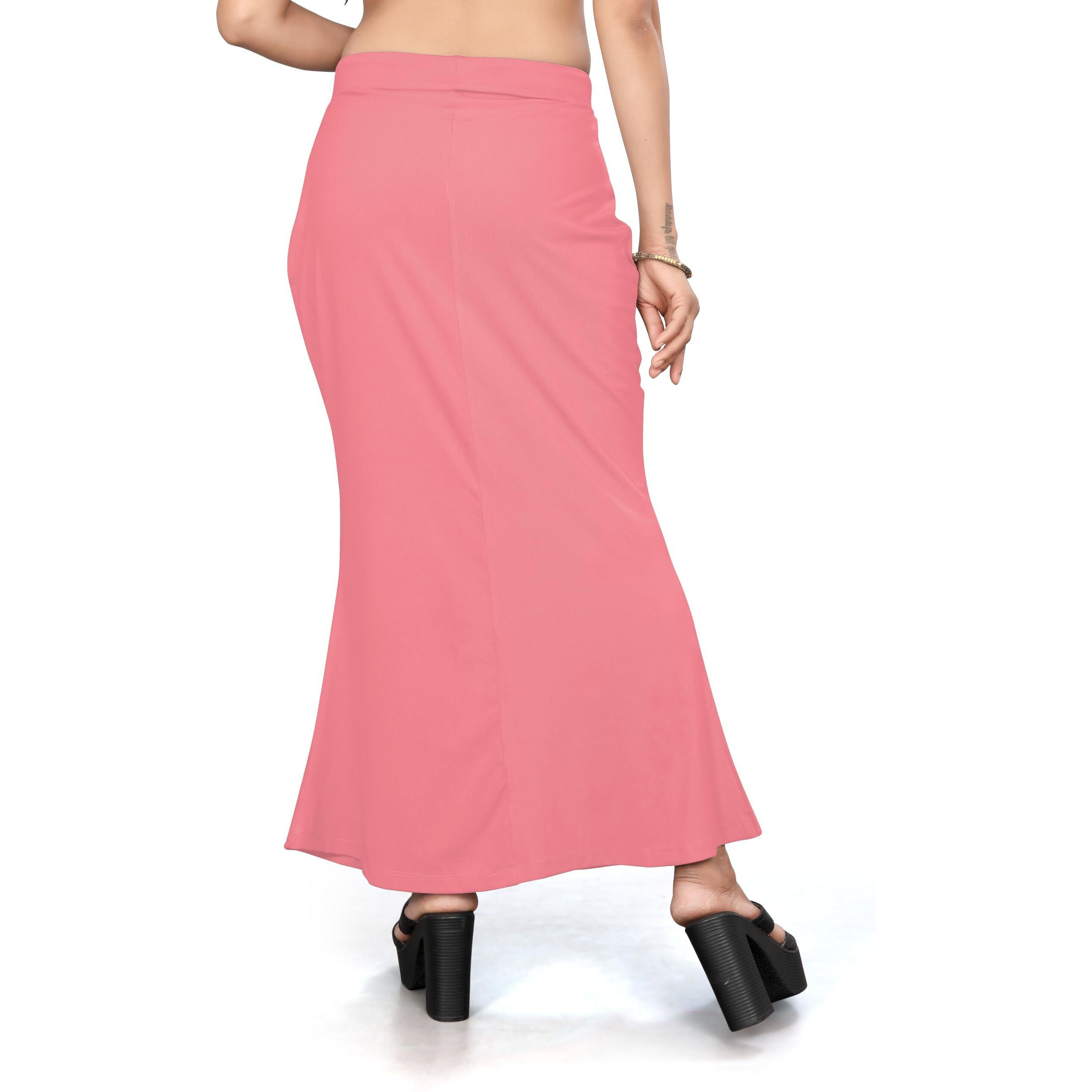 Yashika Present Lycra Saree Shapewear Petticoat for Women||Straight Fit Petticoat Saree Silhouette Shape Wear Dress for Saree|| AZ-YS-OG-Shaper Peach-M