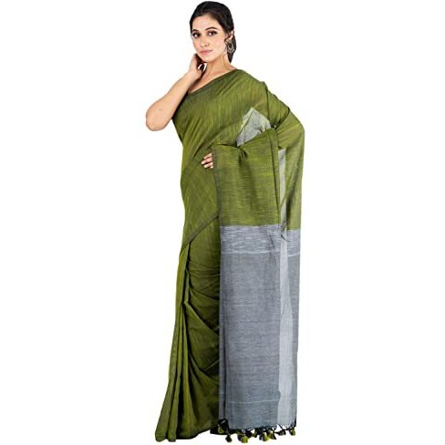 Durga Handlooms Womens Cotton Soft Handloom Saree, Without Blouse Piece, 6 meters, Twin Colours