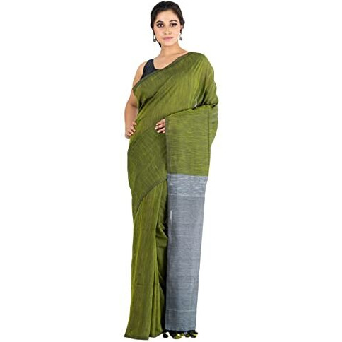 Durga Handlooms Womens Cotton Soft Handloom Saree, Without Blouse Piece, 6 meters, Twin Colours