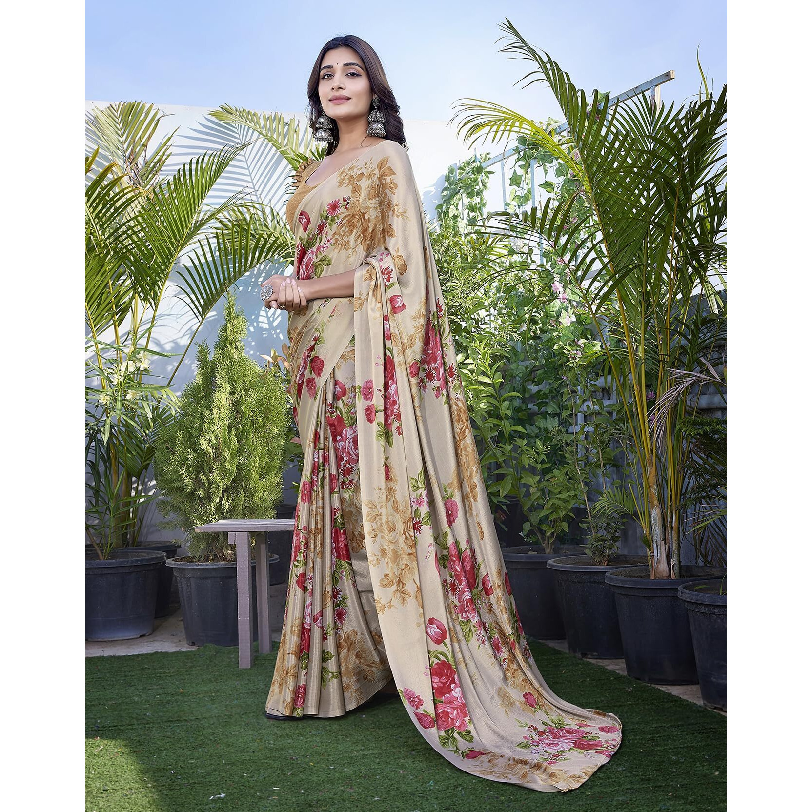 Yashika Womens Elegant Chiffon Saree Set with Blouse Piece - Elevate Your Style with This Trendy Ensemble (AZ-YS-P1-DIPTI MUSTARD)