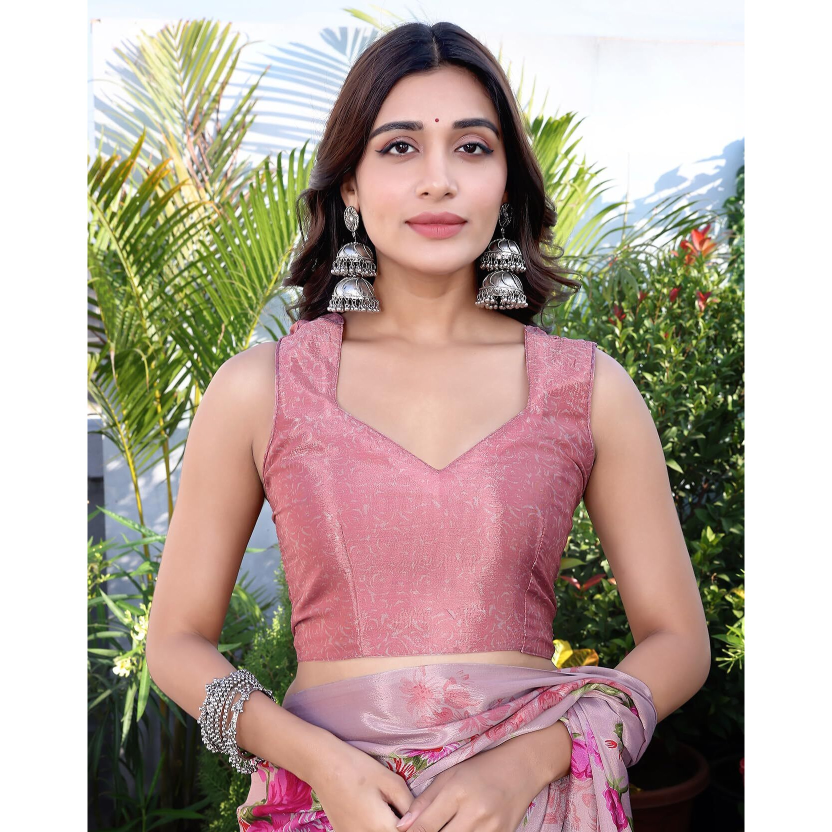 Yashika Womens Elegant Chiffon Saree Set with Blouse Piece - Elevate Your Style with This Trendy Ensemble (AZ-YS-P1-DIPTI PINK)