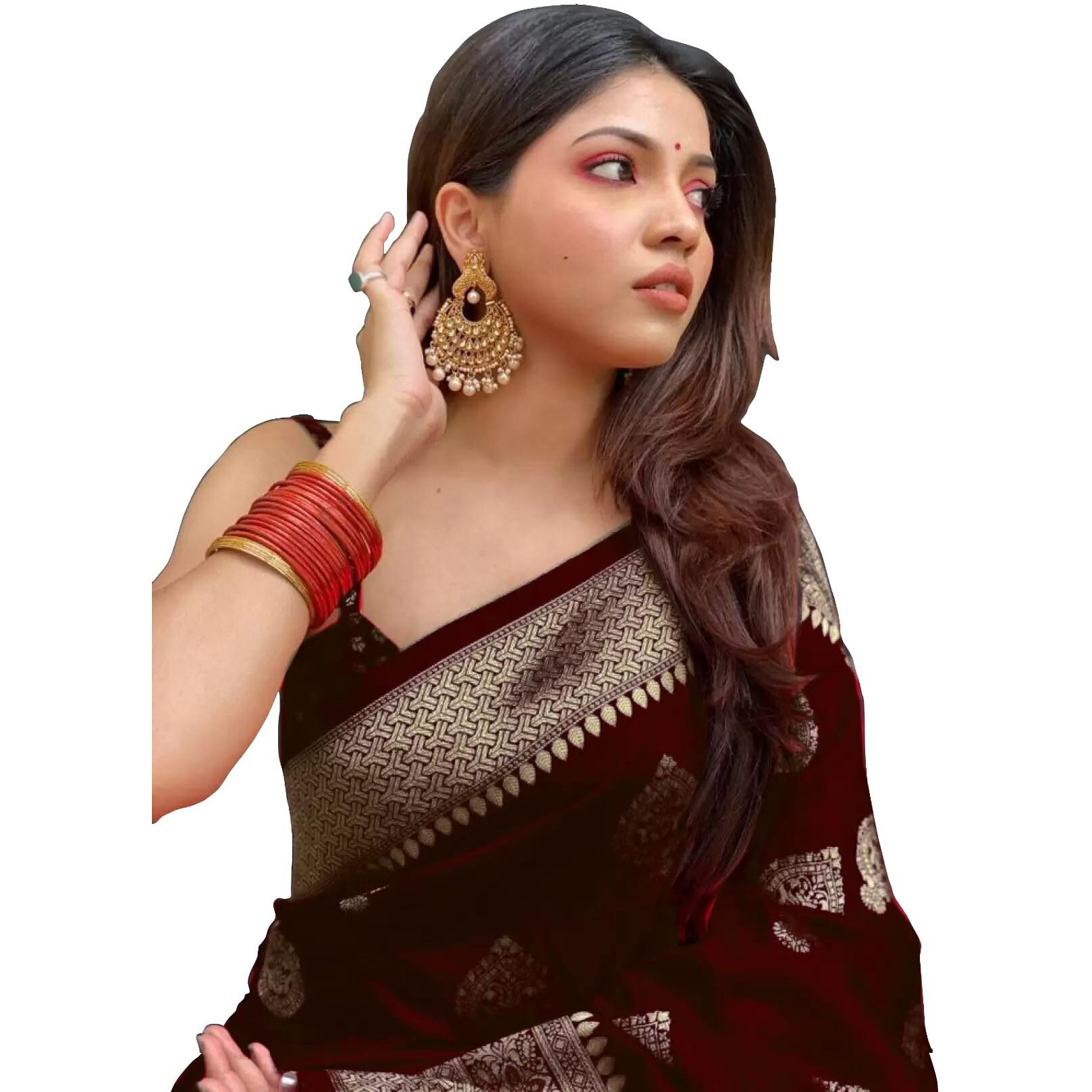 Sugathari Womens Banarasi Saree Pure Kanjivaram Silk Saree Soft new ladies 2023 Design Wear Pattu Sarees Latest Cotton Party Sari collections With Blouse Piece for Wedding sadi (PARI 122 MAROON)