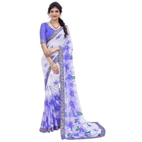 Yashika Woven Georgette Womens Saree (AZ-YS-P1-CHAYA-KIYARA-MAYA-ZUBIYA-Parent_Voilet)