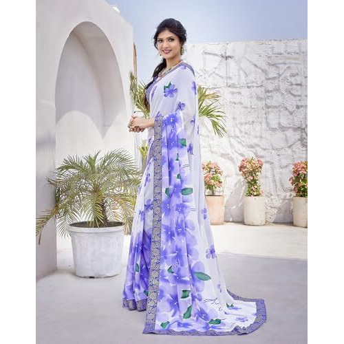 Yashika Woven Georgette Womens Saree (AZ-YS-P1-CHAYA-KIYARA-MAYA-ZUBIYA-Parent_Voilet)