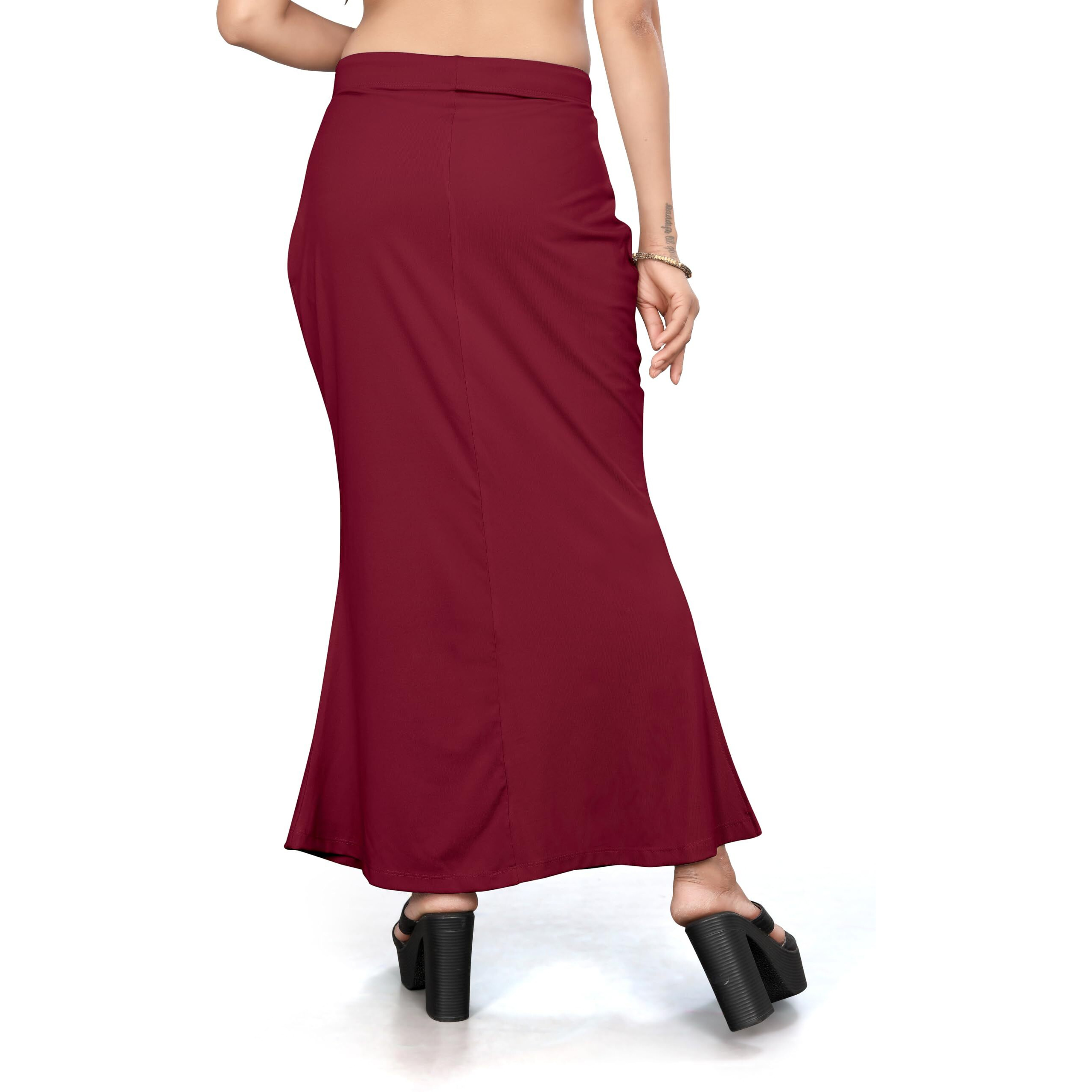 Yashika Present Lycra Saree Shapewear Petticoat for Women||Straight Fit Petticoat Saree Silhouette Shape Wear Dress for Saree|| AZ-YS-OG-Shaper Maroon-XXL