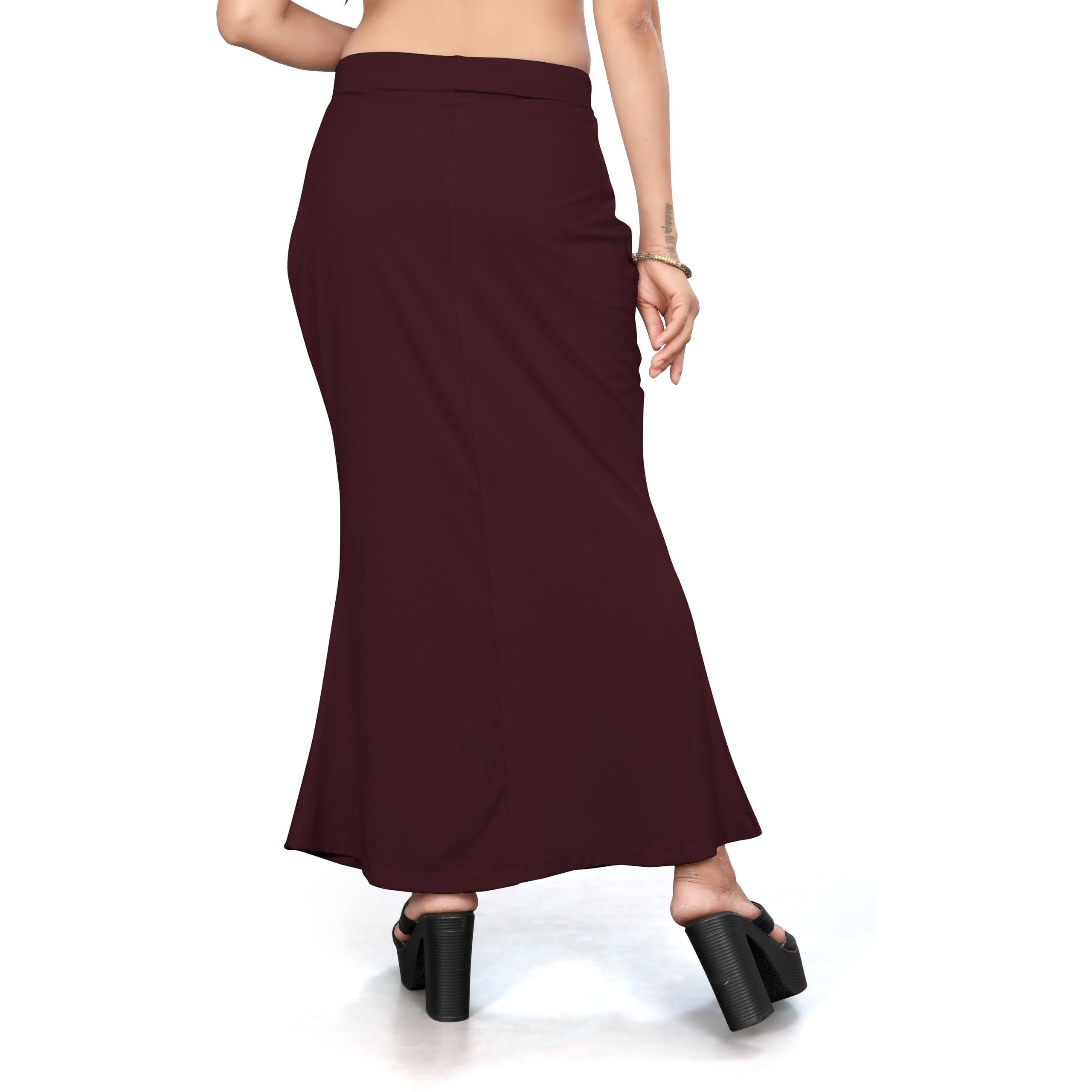 Yashika Present Lycra Saree Shapewear Petticoat for Women||Straight Fit Petticoat Saree Silhouette Shape Wear Dress for Saree|| AZ-YS-OG-Shaper WINE-3XL