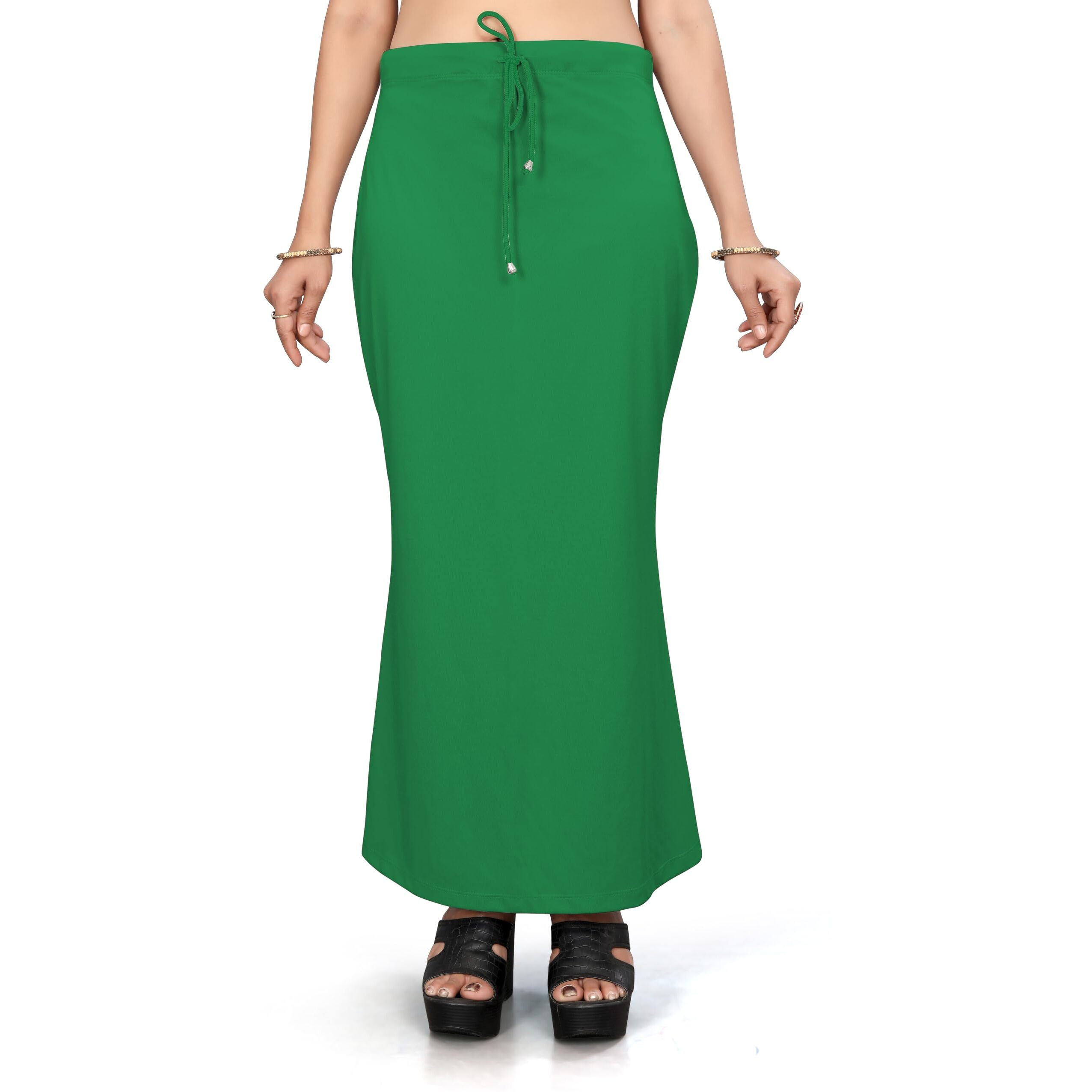 Yashika Present Lycra Saree Shapewear Petticoat for Women||Straight Fit Petticoat Saree Silhouette Shape Wear Dress for Saree|| AZ-YS-OG-Shaper Green-S