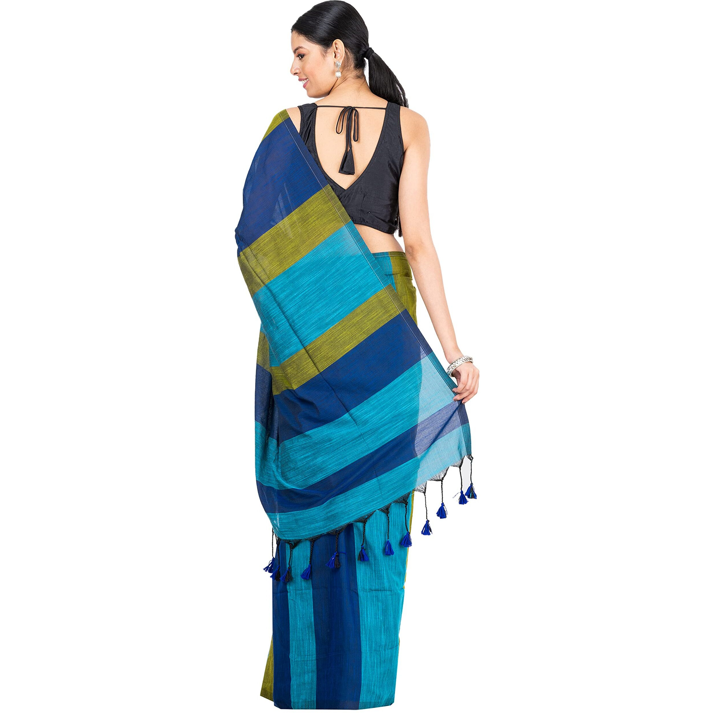DURGA HANDLOOMS Womens Pure Cotton Handloom Saree, Dh476A4 (Green)