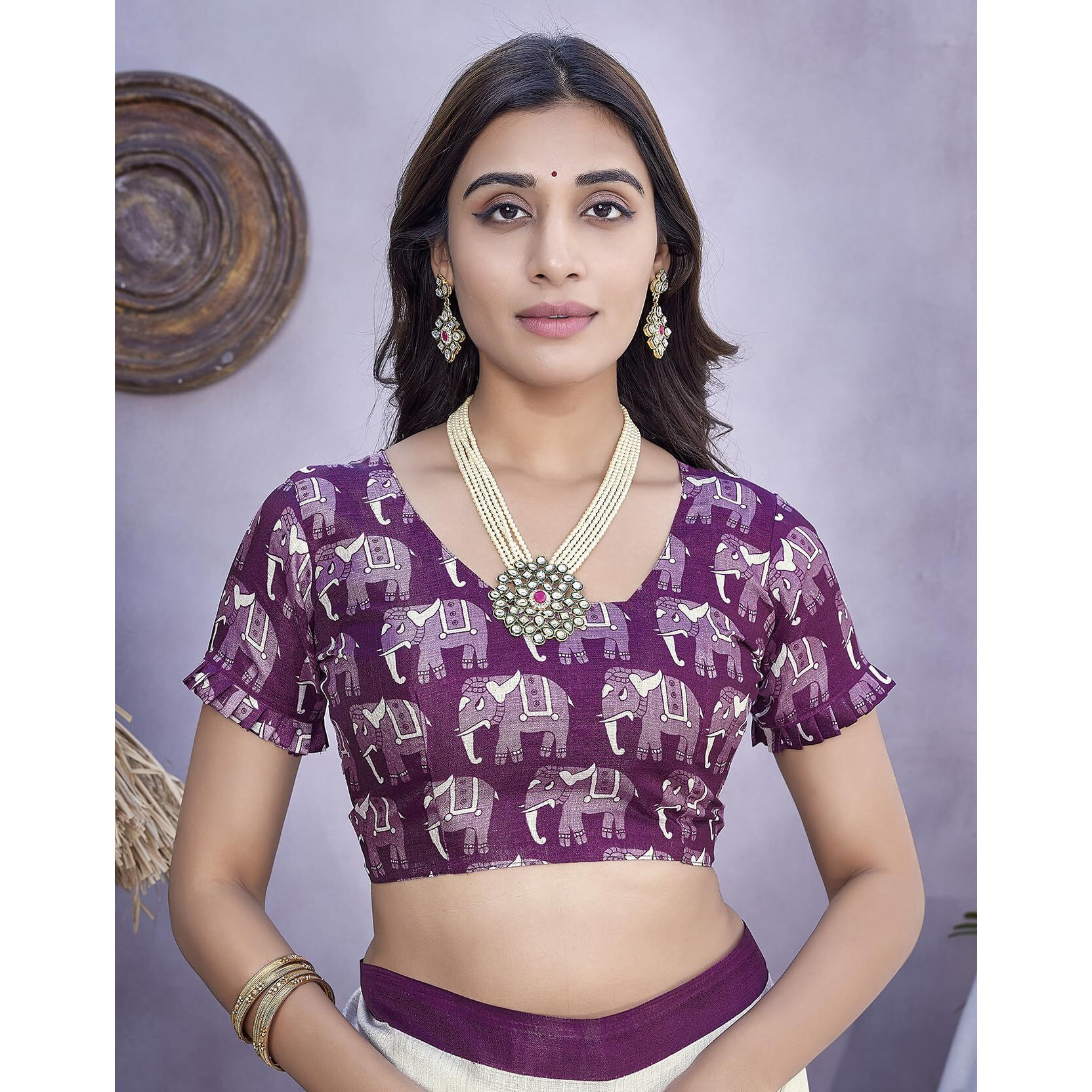 Priyashi Plain Art Silk Saree for Womens (AZ-PY-P3-SANVI Purple