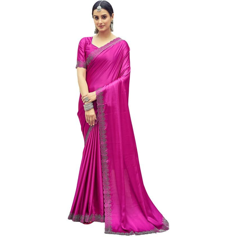 Satrani Womens Silk Saree (3431S282N_Pink)