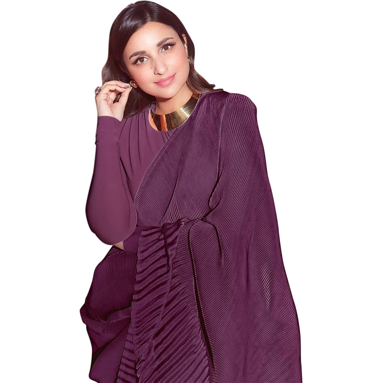 Sidhidata Womens Woven Synthetic Saree With Blouse Piece (Parineeti Jamli_Wine)
