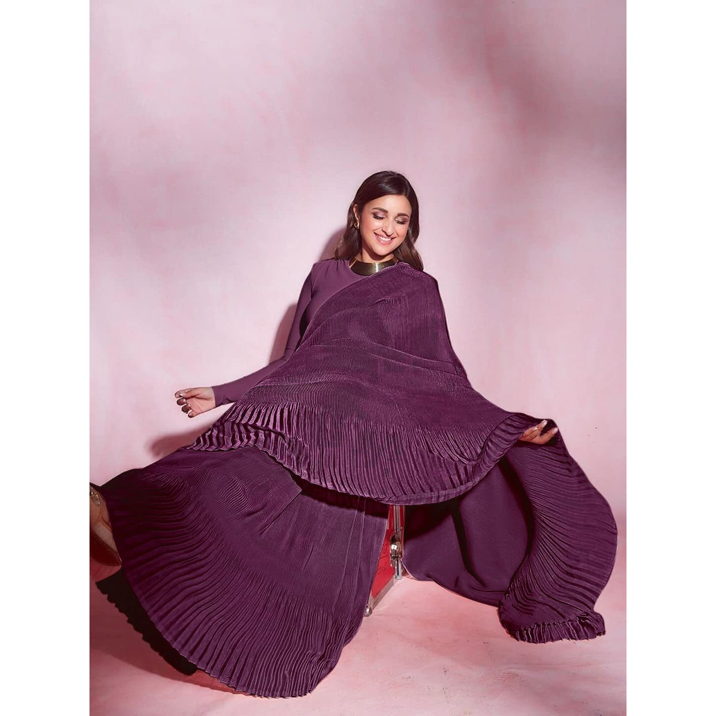Sidhidata Womens Woven Synthetic Saree With Blouse Piece (Parineeti Jamli_Wine)