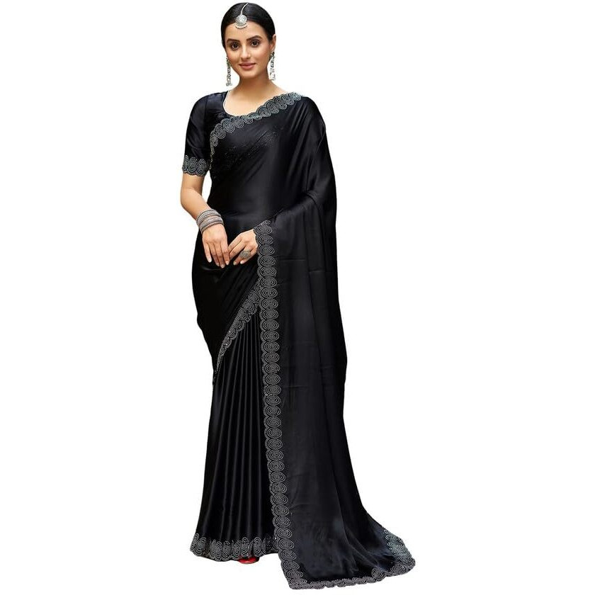 Satrani Womens Silk Saree (3431S281N_Black_1)