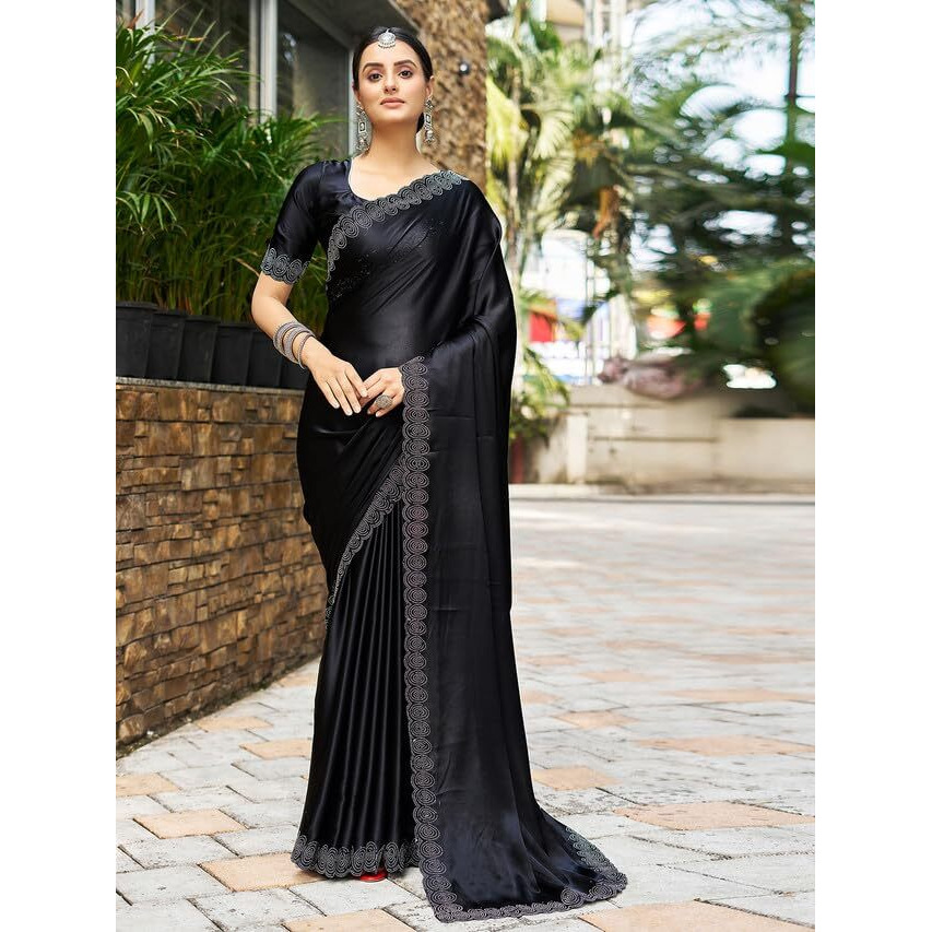 Satrani Womens Silk Saree (3431S281N_Black_1)