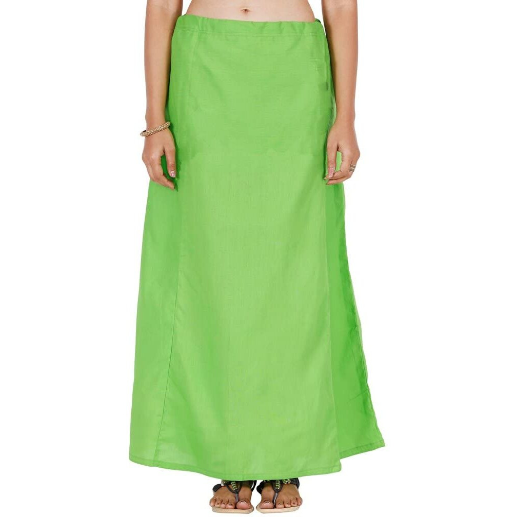 JISB Womens Cotton Saree inskirt Petticoat (Light Green, X-Large)
